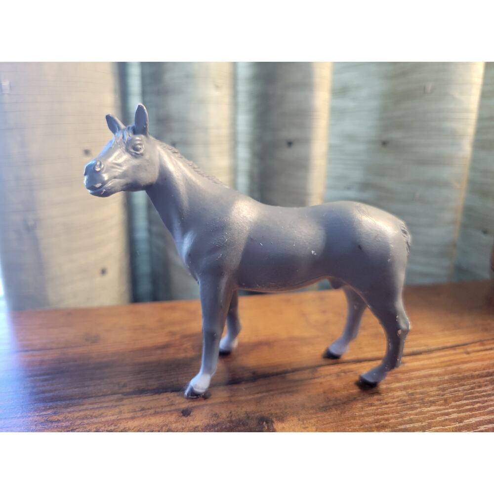 1994 TM Grey Toy Horse B - Animal Figure - Farm Toy - China